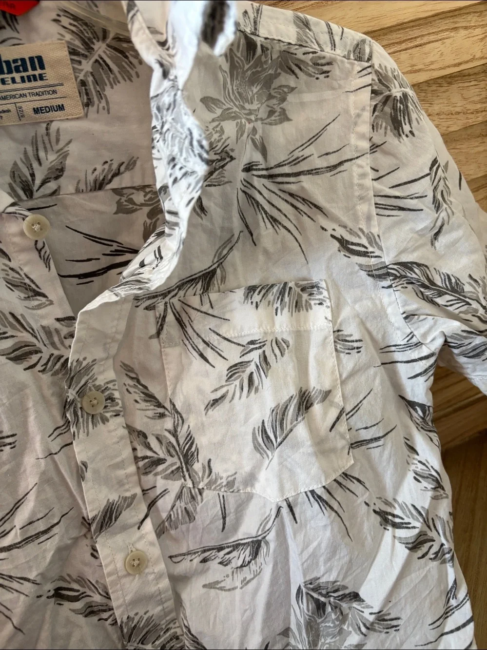 Boys urban pipeline White Short-Sleeve Button-Down Shirt with Gray Floral Print
